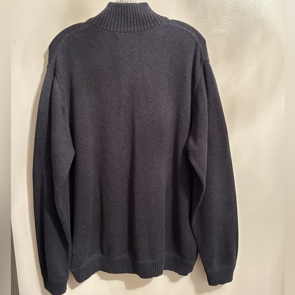 EUC Eddie Bauer Men’s Gray Mock-neck Knit Quarter Zip Sweater - Size XL - Picture 3 of 5
